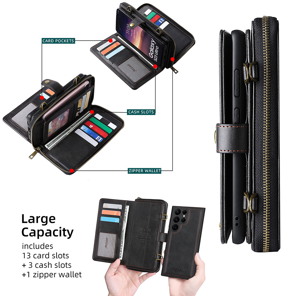 Detachable Leather Wallet Phone Case