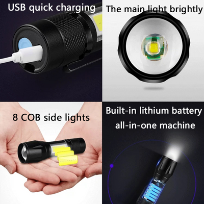 Portable Rechargeable LED Flashlight Zoom Focus Mini Led Flashlight Torch Lamp