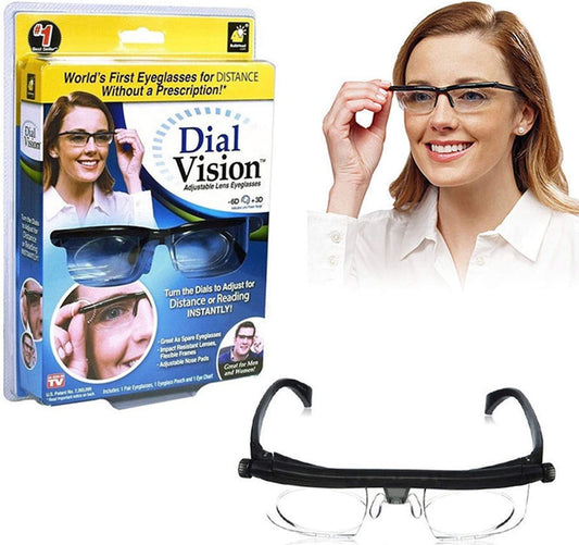 Adjustable Focus Glasses Dial Vision Near and Far Sight