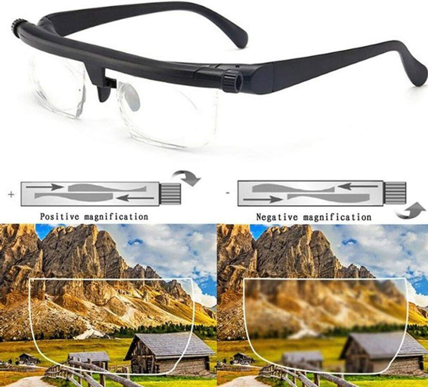 Adjustable Focus Glasses Dial Vision Near and Far Sight