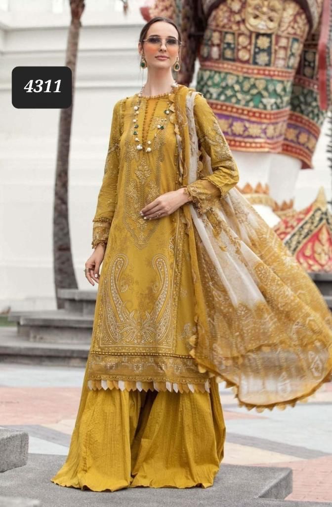 Summer Lawn Neck Embroidered Collection 2024 3piece-Unstitched)