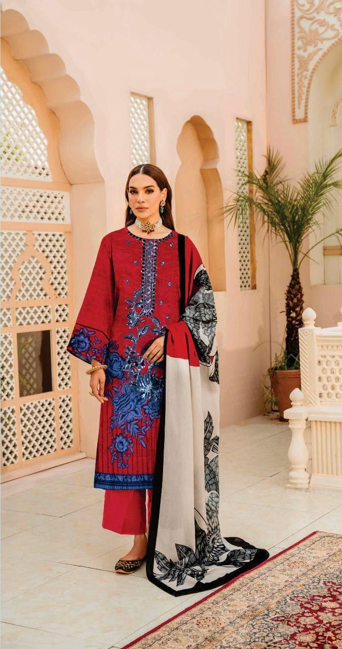 Summer Lawn Neck Embroidered Collection 2024